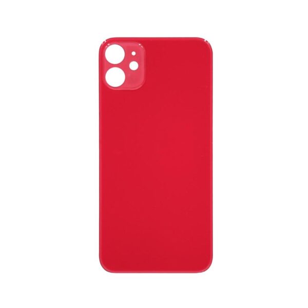 Glass Back Cover for iPhone 11 (No Logo) (Red)