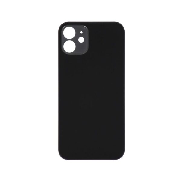 Glass Back Cover for iPhone 12 (No Logo) (Black)