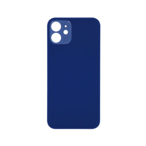 Glass Back Cover for iPhone 12 (No Logo) (Blue)