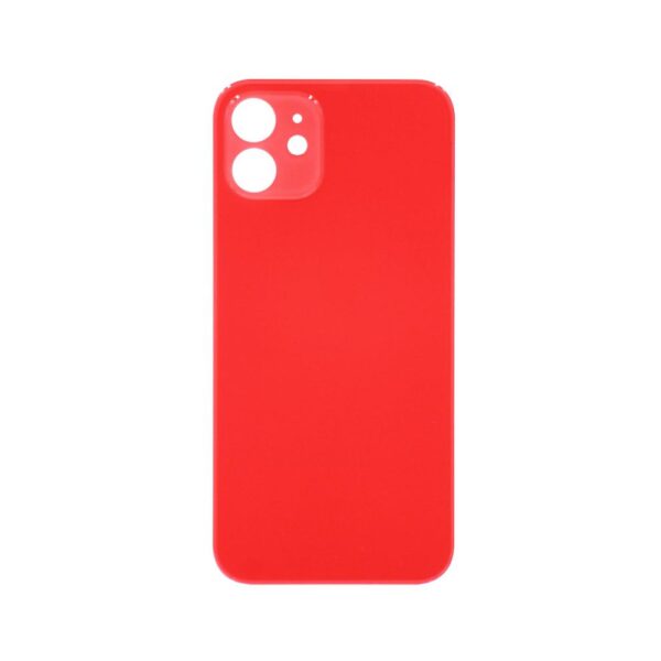Glass Back Cover for iPhone 12 (No Logo) (Red)