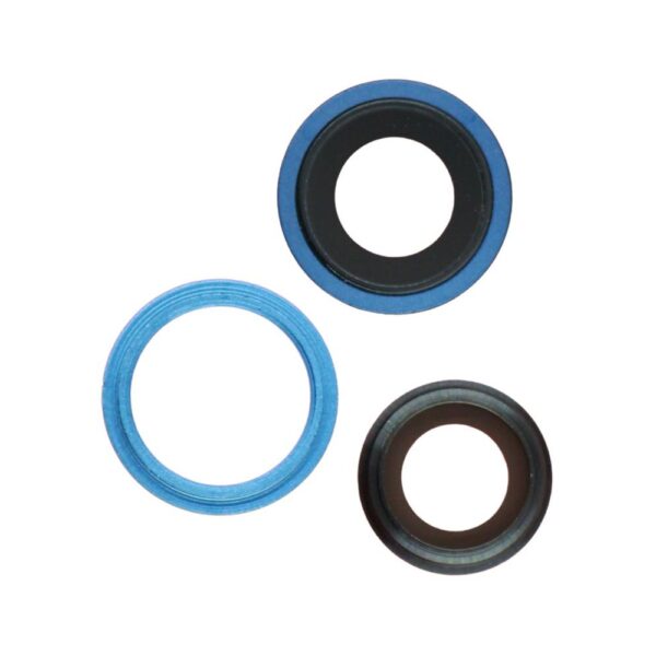 Premium - Rear Camera Lens w/ Rings for iPhone 13 Mini (Real Sapphire) (Blue)