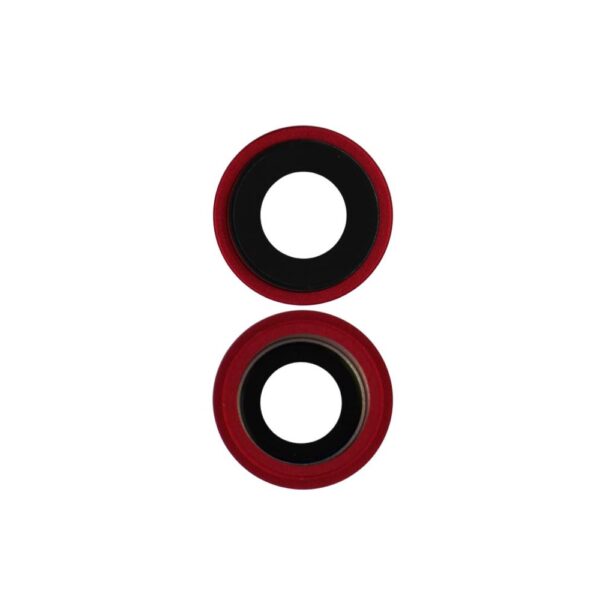 Premium - Rear Camera Lens w/ Rings for iPhone 14 Plus (2 Piece Set) (Red)