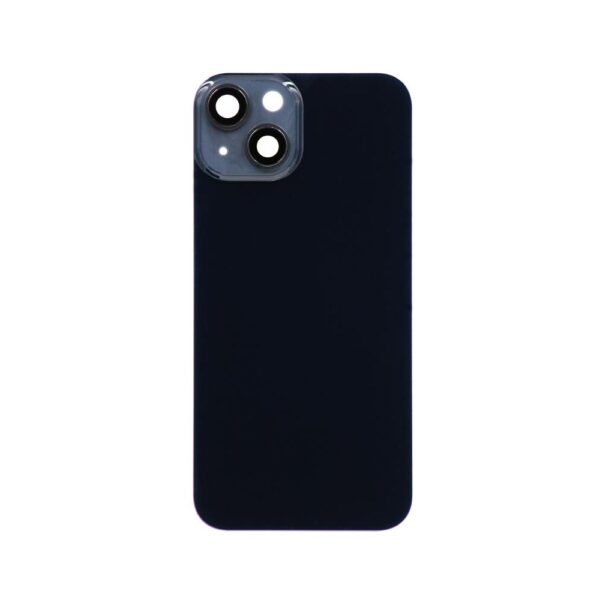 Glass Back Cover w/ Camera Lens for iPhone 14 (No logo) (Black)