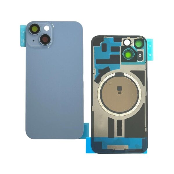 Back Glass Cover w/ Camera Lens Plus Magnet for iPhone 14 (Blue)