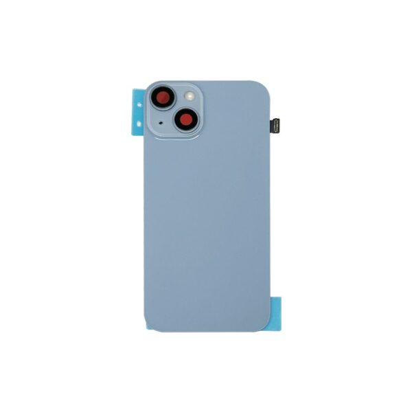 Back Glass Cover w/ Wireless NFC w/ Flash Flex / Magnet / Camera Lens / Camera Bezel / Metal Plate for iPhone 14 Plus (Blue)