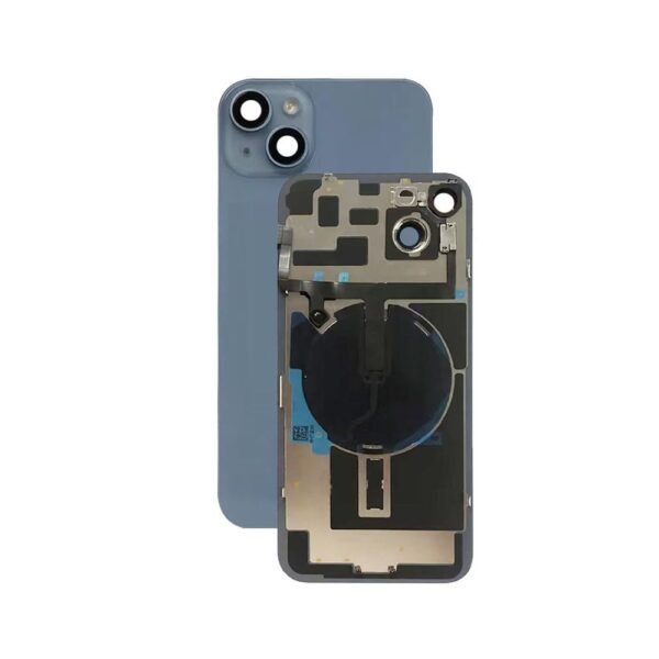 Back Glass w/ Small Parts for iPhone 14 Plus (US Version) (Grade A) (Blue)