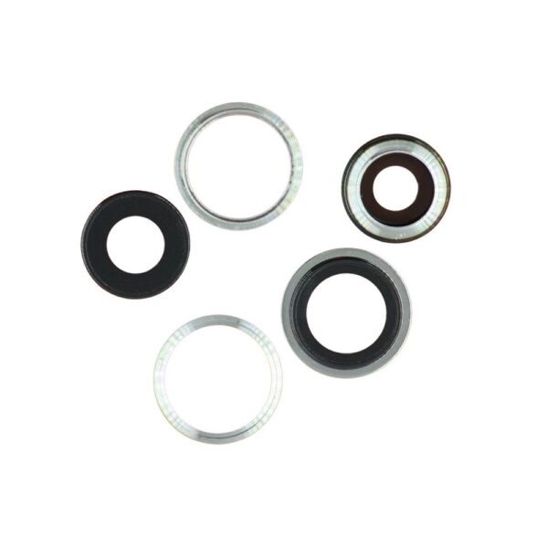 Premium - Rear Camera Lens w/ Rings for iPhone 13 Pro Max (Real Sapphire) (Silver)