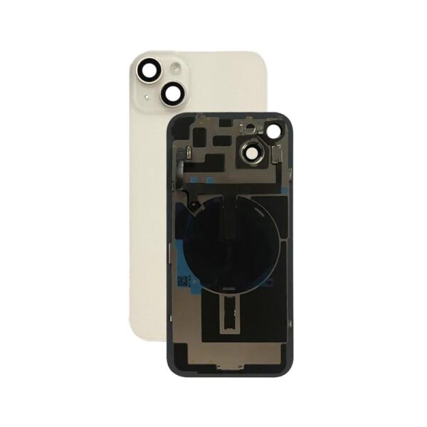 Back Glass w/ Small Parts for iPhone 14 Plus (US Version) (Grade A) (Starlight)