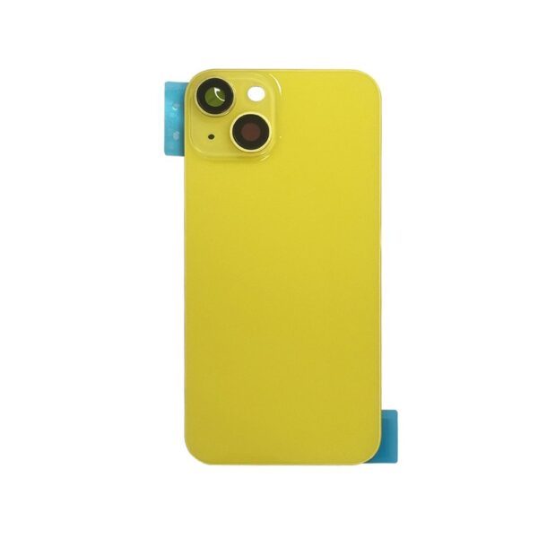Back Glass Cover w/ Camera Lens Plus Magnet for iPhone 14 (Yellow) (No logo)