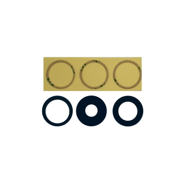 Premium - Rear Camera Lens w/ Adhesive for iPhone 15 Pro (Glass Only) (3 Piece Set) (Rear Sapphire)