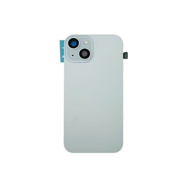 Back Glass w/ Camera Lens / Steel Plate / Wireless NFC Charging MagSafe Magnet / Flashlight Flex for iPhone 15 (No Logo) (Blue)