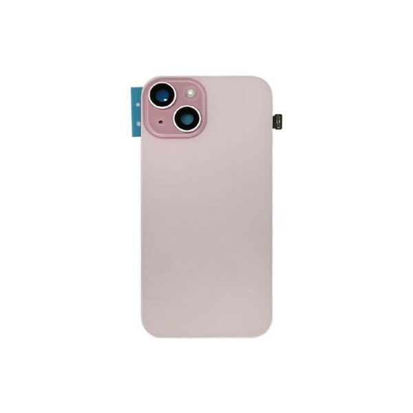 Back Glass w/ Camera Lens / Steel Plate / Wireless NFC Charging MagSafe Magnet for iPhone 15 (No Logo) (Pink)