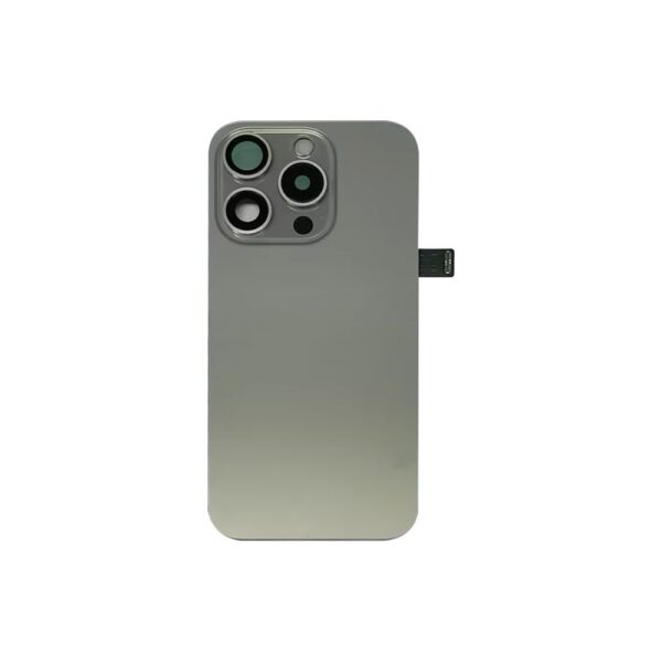 Back Glass w/ Camera Lens / Steel Plate / Wireless NFC Charging MagSafe Magnet for iPhone 15 Pro (No Logo) (Natural Titanium)