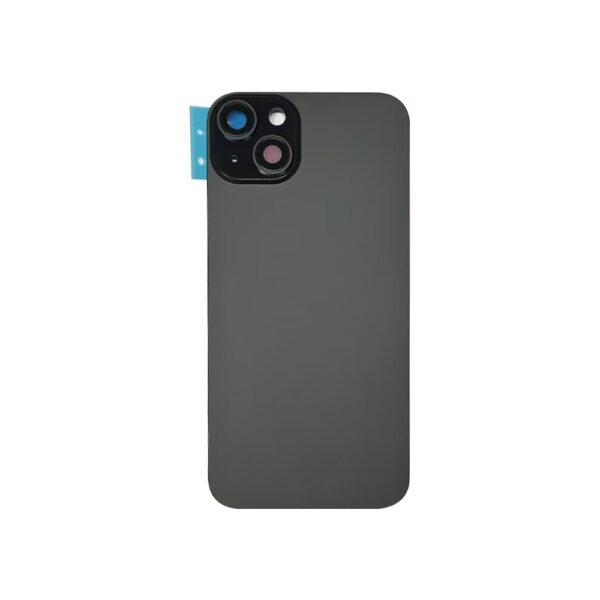 Back Glass w/ Camera Lens / Steel Plate / Wireless NFC Charging MagSafe Magnet for iPhone 15 Plus (No Logo) (Black)
