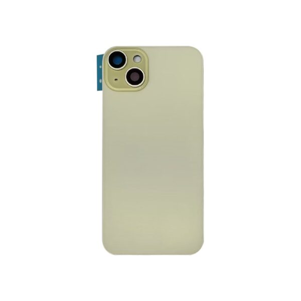 Back Glass w/ Camera Lens / Steel Plate / Wireless NFC Charging MagSafe Magnet for iPhone 15 Plus (No Logo) (Yellow)