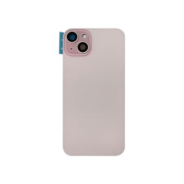 Back Glass w/ Camera Lens / Steel Plate / Wireless NFC Charging MagSafe Magnet for iPhone 15 Plus (No Logo) (Pink)