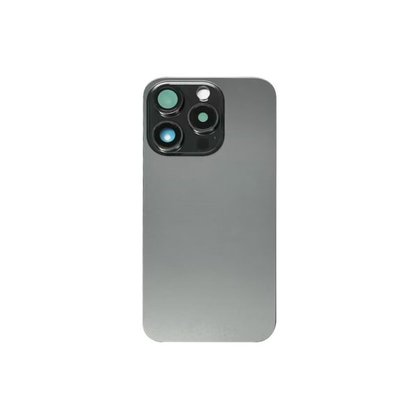 Back Glass w/ Camera Lens / Steel Plate / Wireless NFC Charging MagSafe Magnet for iPhone 15 Pro (No Logo) (Black Titanium)