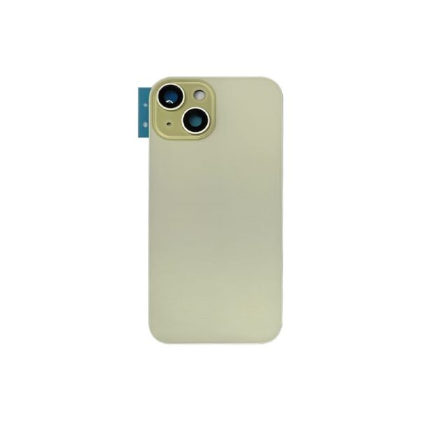 Back Glass w/ Camera Lens / Steel Plate / Wireless NFC Charging MagSafe Magnet for iPhone 15 (No Logo) (Yellow)