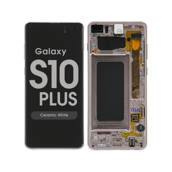 OLED Screen and Digitizer Assembly w/ Frame for Samsung Galaxy S10 Plus (G975) (Ceramic White)
