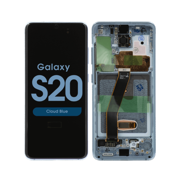 OLED Screen and Digitizer Assembly w/ Frame for Samsung Galaxy S20 (All Carriers except Verizon 5G UW) (G980) (Cloud Blue)