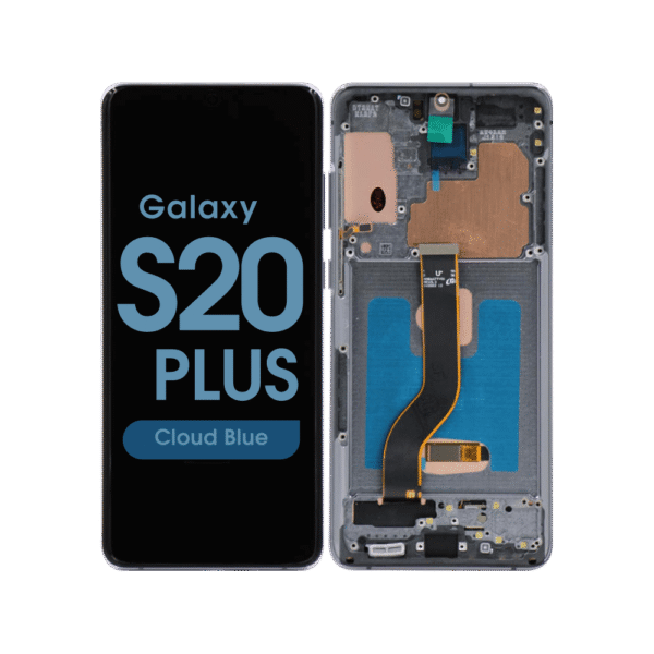 Soft OLED Screen and Digitizer Assembly w/ Frame for Samsung Galaxy S20 Plus (G985) (Cloud Blue)