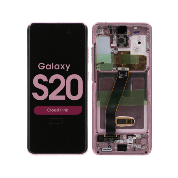 OLED Screen and Digitizer Assembly w/ Frame for Samsung Galaxy S20 (All Carriers except Verizon 5G UW) (G980) (Cloud Pink)