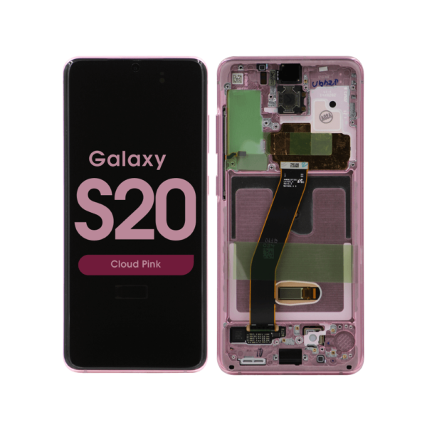 OLED Screen and Digitizer Assembly w/ Frame for Samsung Galaxy S20 (All Carriers except Verizon 5G UW) (G980) (Cloud Pink)