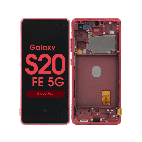 OLED Screen and Digitizer Assembly w/ Frame for Samsung Galaxy S20 FE 5G (G780 / G781) (Cloud Red)