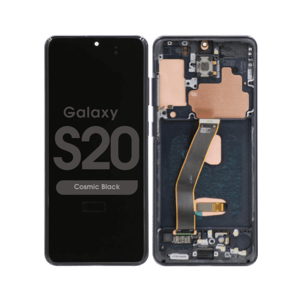 OLED Screen and Digitizer Assembly w/ Frame for Samsung Galaxy S20 (All Carriers except Verizon 5G UW) (G980) (Cosmic Black)