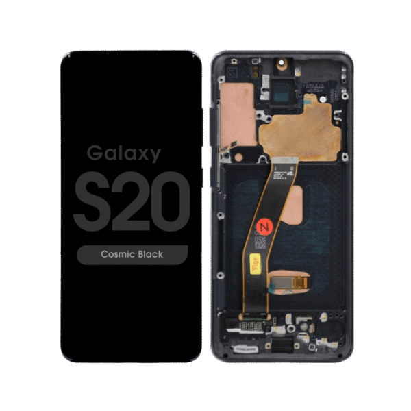 OLED Screen and Digitizer Assembly w/ Frame for Samsung Galaxy S20 (Verizon 5G UW) (G980) (Cosmic Black)