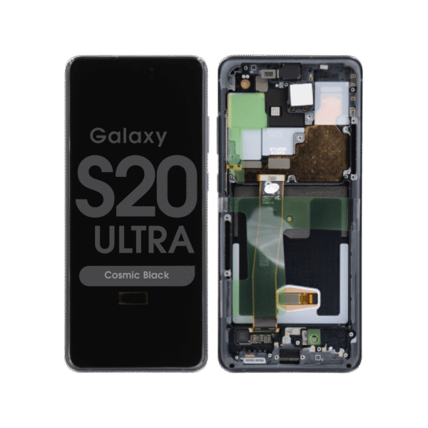 OLED Screen and Digitizer Assembly w/ Frame for Samsung Galaxy S20 Ultra (G988) (Cosmic Black)