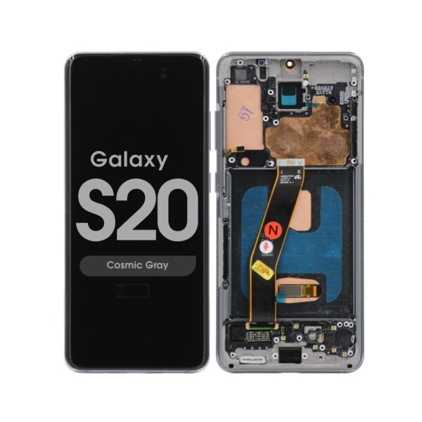 OLED Screen and Digitizer Assembly w/ Frame for Samsung Galaxy S20 (Verizon 5G UW) (G980) (Cosmic Gray)