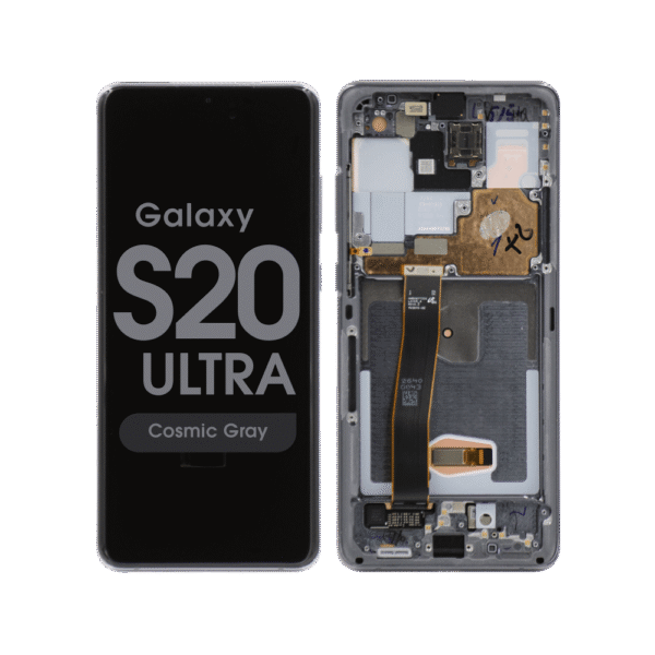 Soft OLED Screen and Digitizer Assembly w/ Frame for Samsung Galaxy S20 Ultra (G988) (Cosmic Gray)