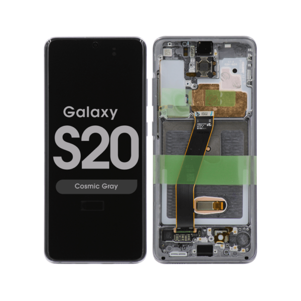 OLED Screen and Digitizer Assembly w/ Frame for Samsung Galaxy S20 (All Carriers except Verizon 5G UW) (G980) (Cosmic Gray)