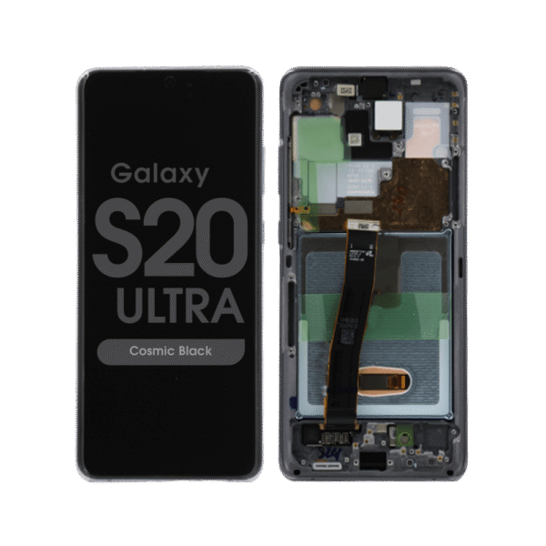 OLED Screen and Digitizer Assembly w/ Frame for Samsung Galaxy S20 Ultra (G988) (Cosmic Black)
