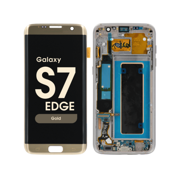 OLED Screen and Digitizer Assembly w/ Frame for Samsung Galaxy S7 Edge (G935) (Gold)