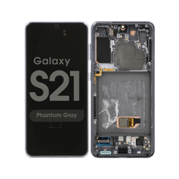 OLED Screen and Digitizer Assembly w/ Frame for Samsung Galaxy S21 (Must Transfer Antenna for Verizon) (G991) (Grade C) (Phantom Gray)