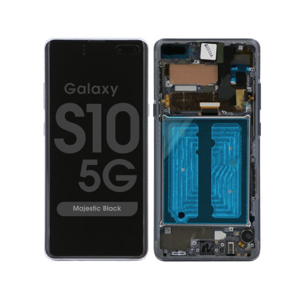 OLED Screen and Digitizer Assembly w/ Frame for Samsung Galaxy S10 5G (G977) (Majestic Black)