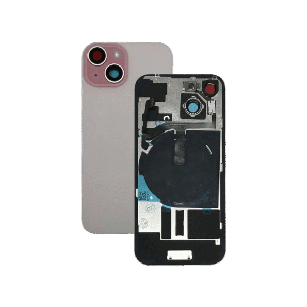 Back Glass w/ Small Parts for iPhone 15 Plus (US Version) (Grade A) (Pink)
