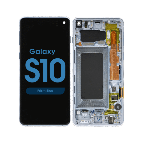 OLED Screen and Digitizer Assembly w/ Frame for Samsung Galaxy S10 (G973) (Prism Blue)