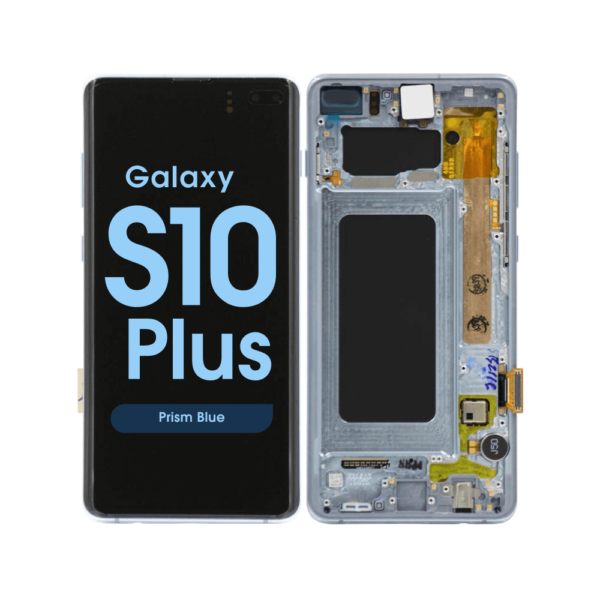 OLED Screen and Digitizer Assembly w/ Frame for Samsung Galaxy S10 Plus (G975) (Prism Blue)