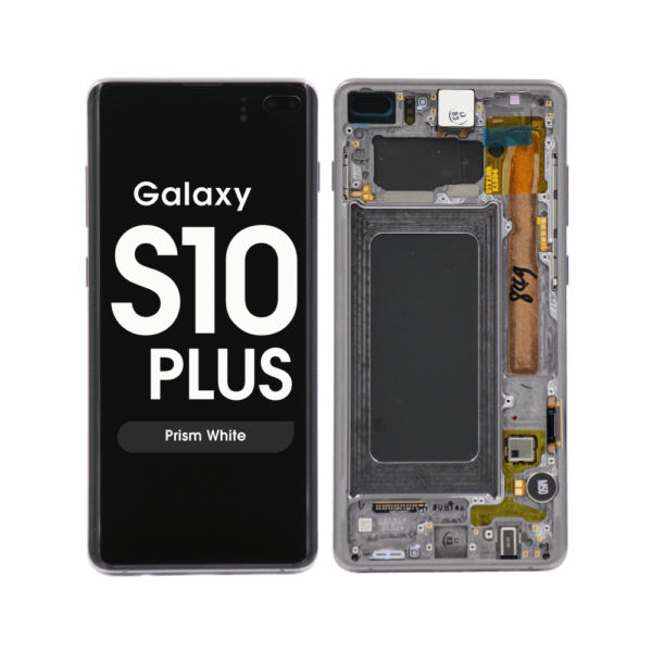 OLED Screen and Digitizer Assembly w/ Frame for Samsung Galaxy S10 Plus (G975) (Prism White)