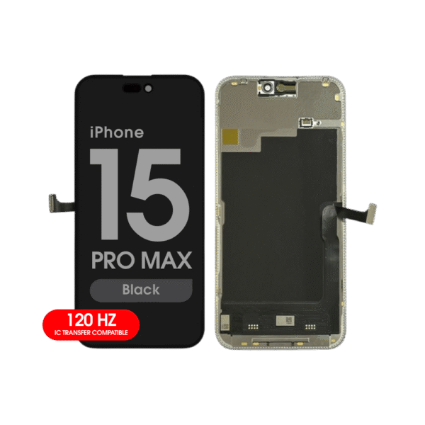SOFT OLED Screen and Digitizer Assembly for iPhone 15 Pro Max (Black) (IC Swappable)