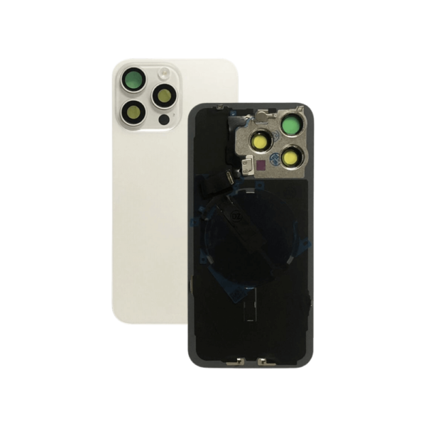 Back Glass w/ Small Parts for iPhone 15 Pro (US Version) (Grade A) (White Titanium)