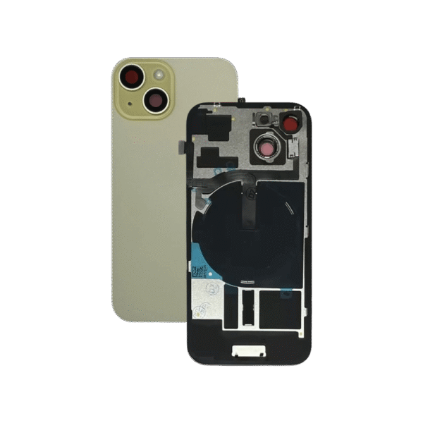 Back Glass w/ Small Parts for iPhone 15 Plus (US Version) (Grade A) (Yellow)
