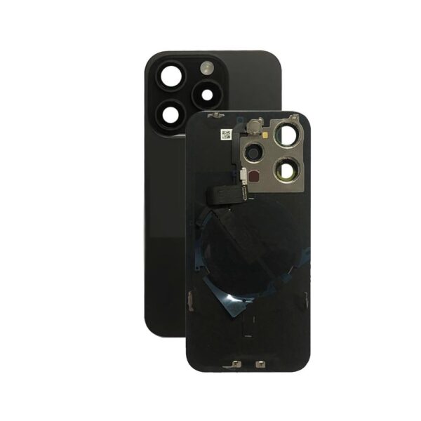 Back Glass w/ Small Parts for iPhone 15 Pro Max (US Version) (Grade A) (Black Titanium)