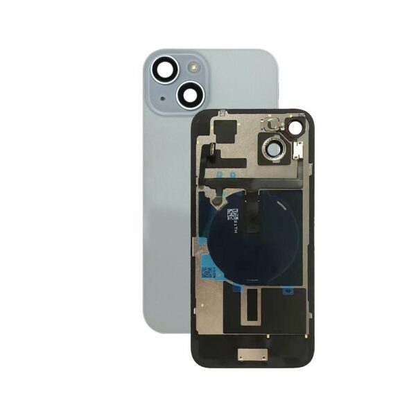 Back Glass w/ Small Parts for iPhone 15 (US Version) (Grade A) (Blue)