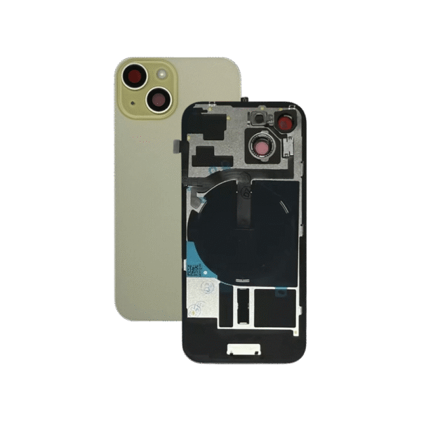 Back Glass w/ Small Parts for iPhone 15 (US Version) (Grade A) (Yellow)