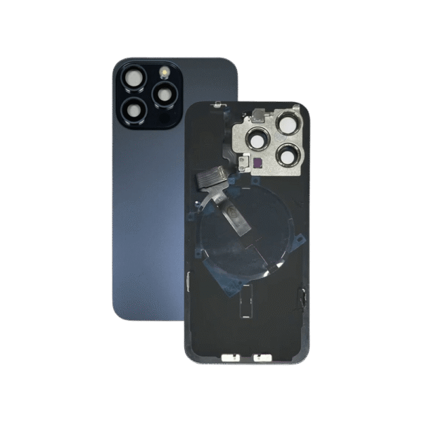 Back Glass w/ Small Parts for iPhone 15 Pro Max (US Version) (Grade A) (Blue Titanium)
