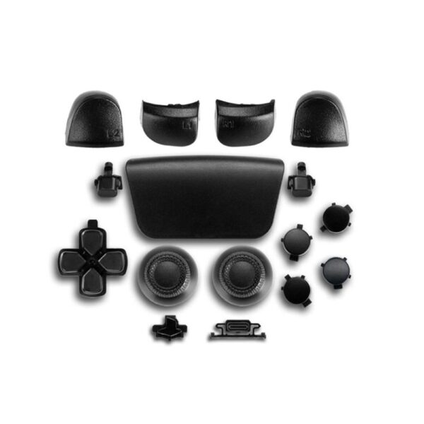 (16 Pieces) Controller Button Sets for Sony PlayStation 5 (Midnight Black)